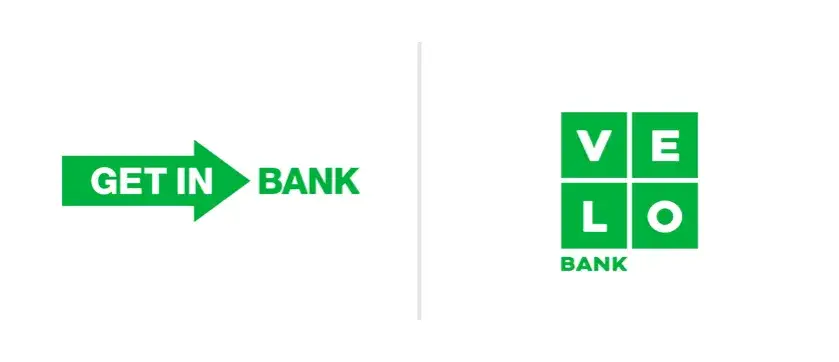 VeloBank logo i Getin Noble Bank logo