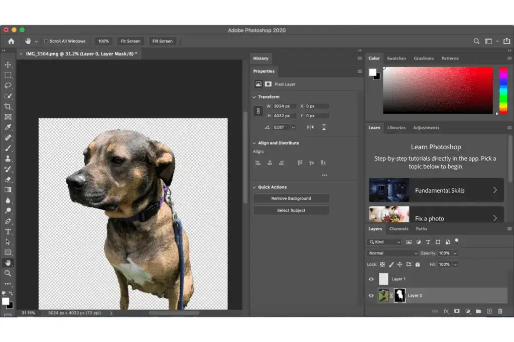 Photoshop usuń tło szybkie działania