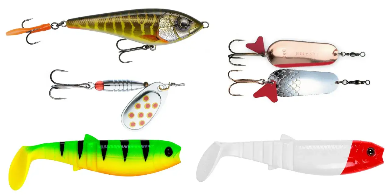 różne rodzaje przynęt na szczupaka (gumy, woblery, jerki, błystki)