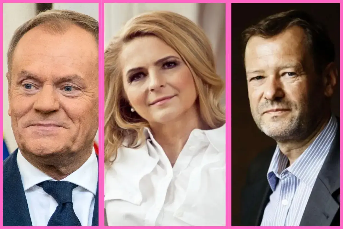 Trzy portrety: Donald Tusk, Małgorzata Tusk i Wojciech Fułek.
