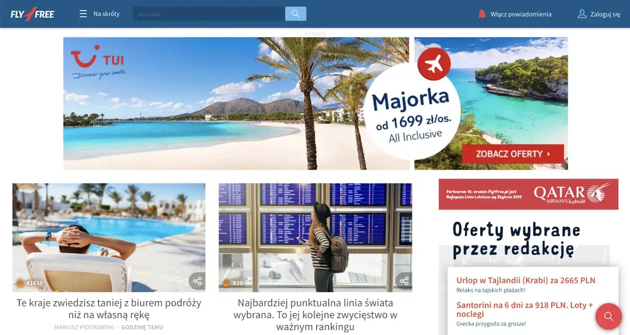 kanały reklamy biura podr&oacute;ży grafika