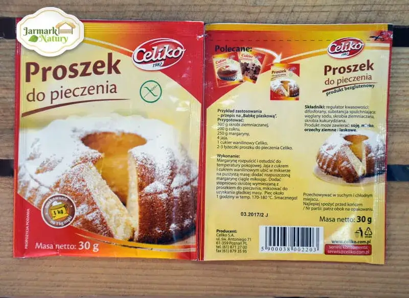 różne opakowania proszku do pieczenia