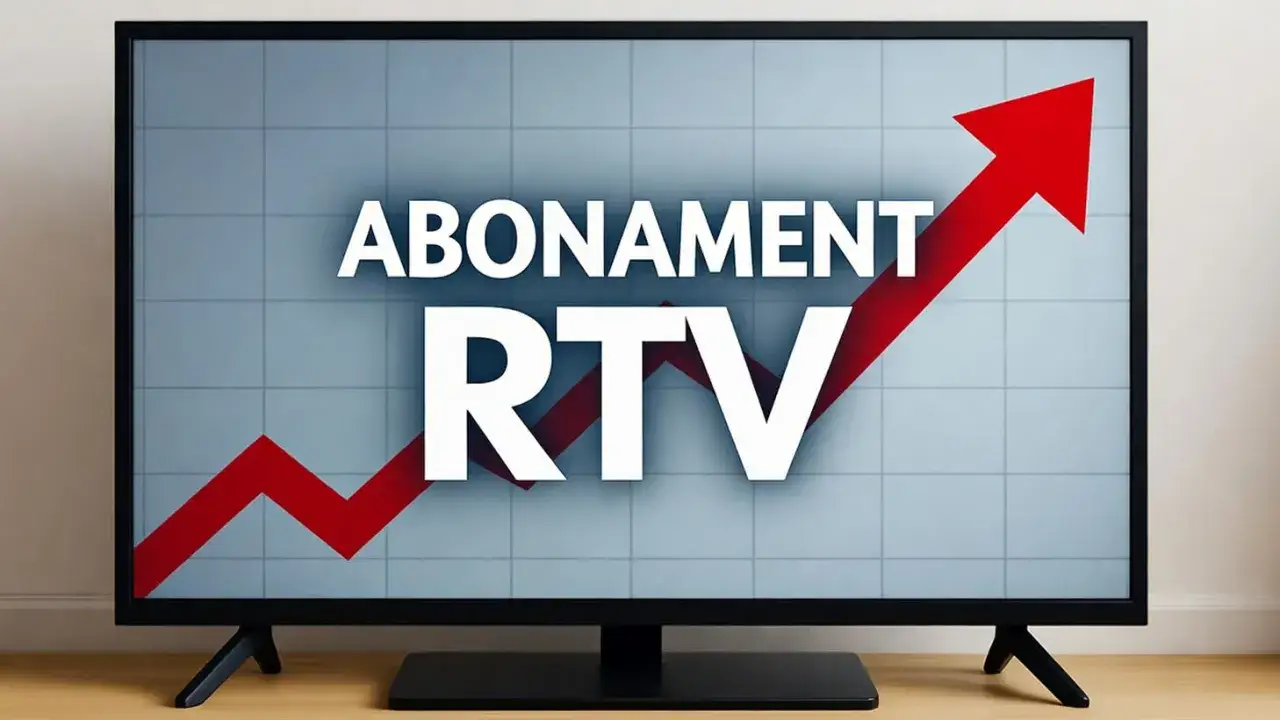 Wzrost abonamentu RTV. Kto płaci abonament RTV w wynajmowanym mieszkaniu? Czerwona strzałka na wykresie pokazuje tendencję wzrostową.