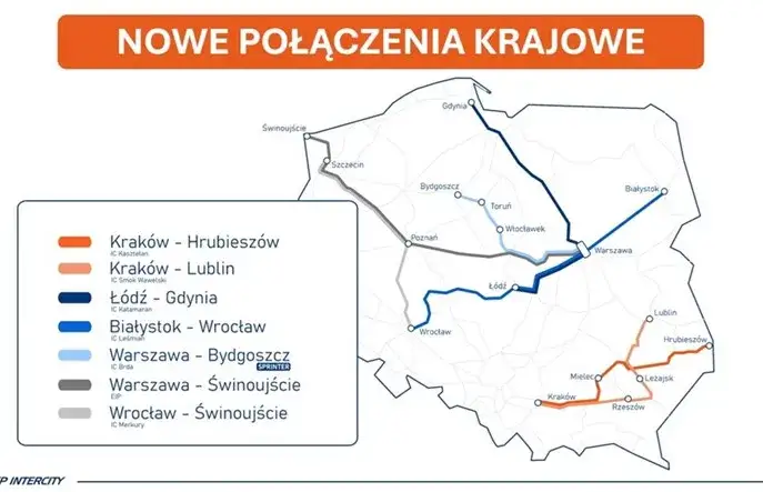 mapa połączeń kolejowych do Świnoujścia, pociągi do Świnoujścia