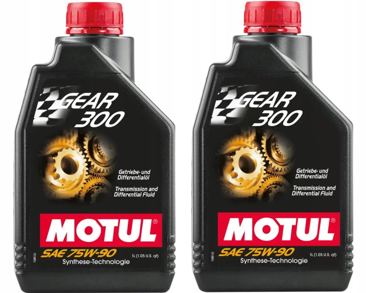 olej przekładniowy Motul Gear 300 vs Motylgear butelki