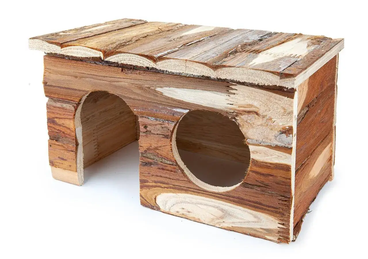 drewniany domek dla świnki morskiej DIY