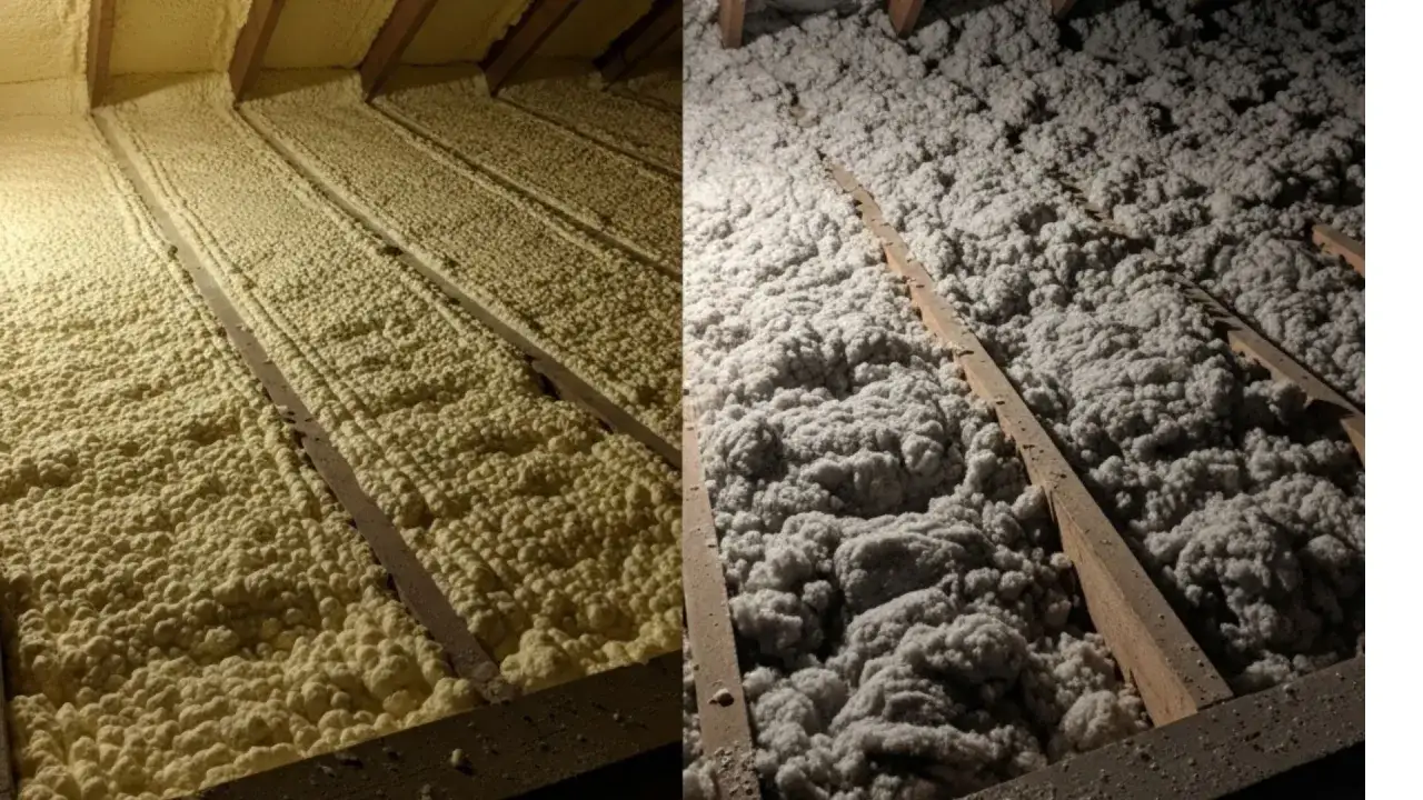 Piana pur vs wełna mineralna: por&oacute;wnanie izolacji poddasza. Piana pur ma swoje wady, jak np. trudność w demontażu.