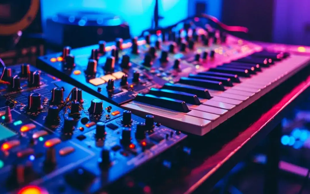 r&oacute;żnorodność gatunk&oacute;w muzyki elektronicznej lat 90 grafika