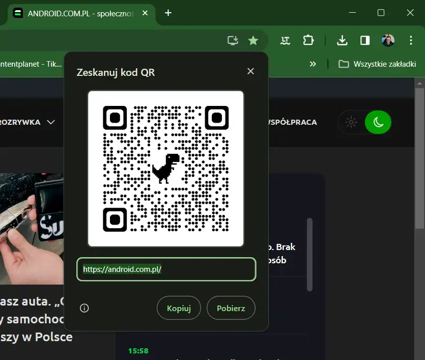 Skanowanie kodu QR Android aparat