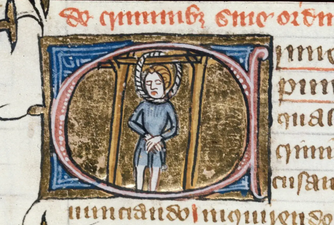 łamanie kołem średniowiecze rycina