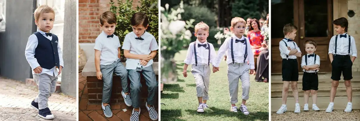 modnie ubrany chłopiec na wesele smart casual