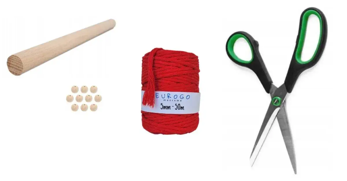 materiały do makramy sznurek k&oacute;łko nożyczki