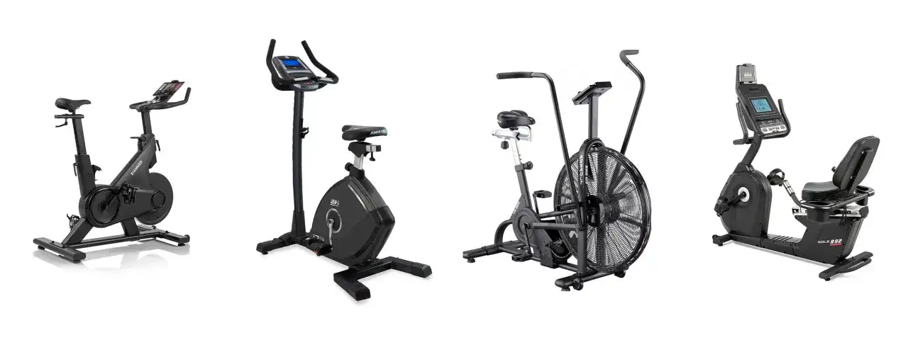 Różne typy rowerów stacjonarnych w domu