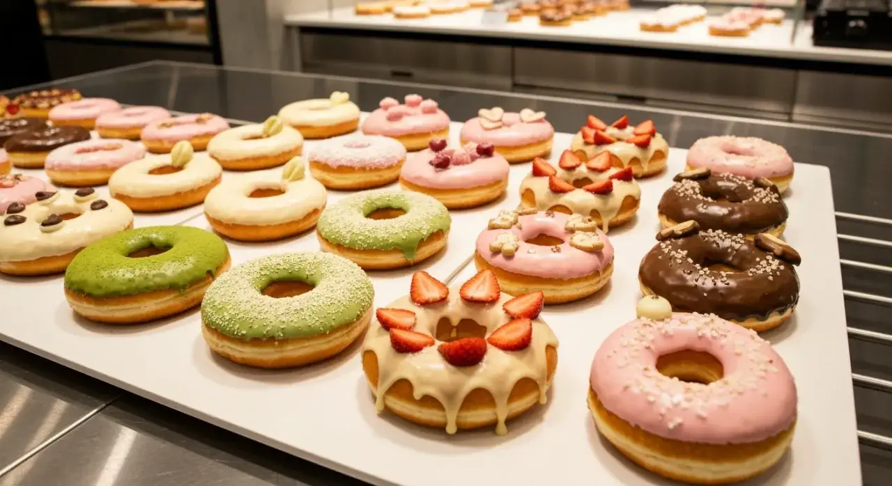 Wsp&oacute;łczesne pączki r&oacute;żnorodność smak&oacute;w