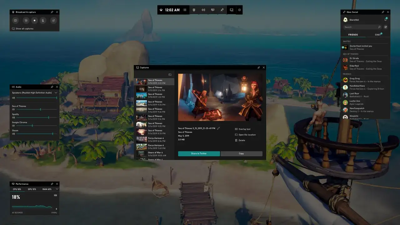 Xbox Game Bar screenshot