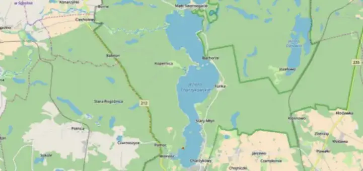 Mapa jezior pomorskich i Kaszub