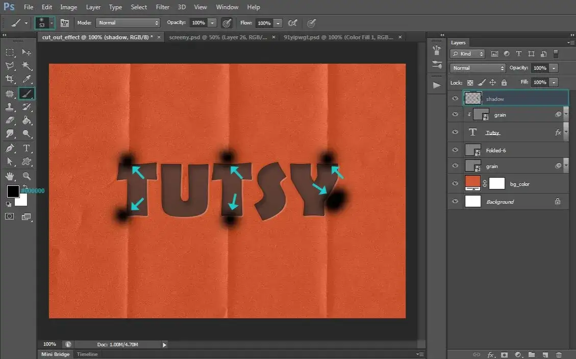 Przykłady kreatywnie wygiętego tekstu w Photoshopie