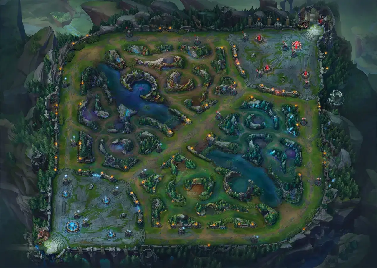 League of Legends mapa z rolami
