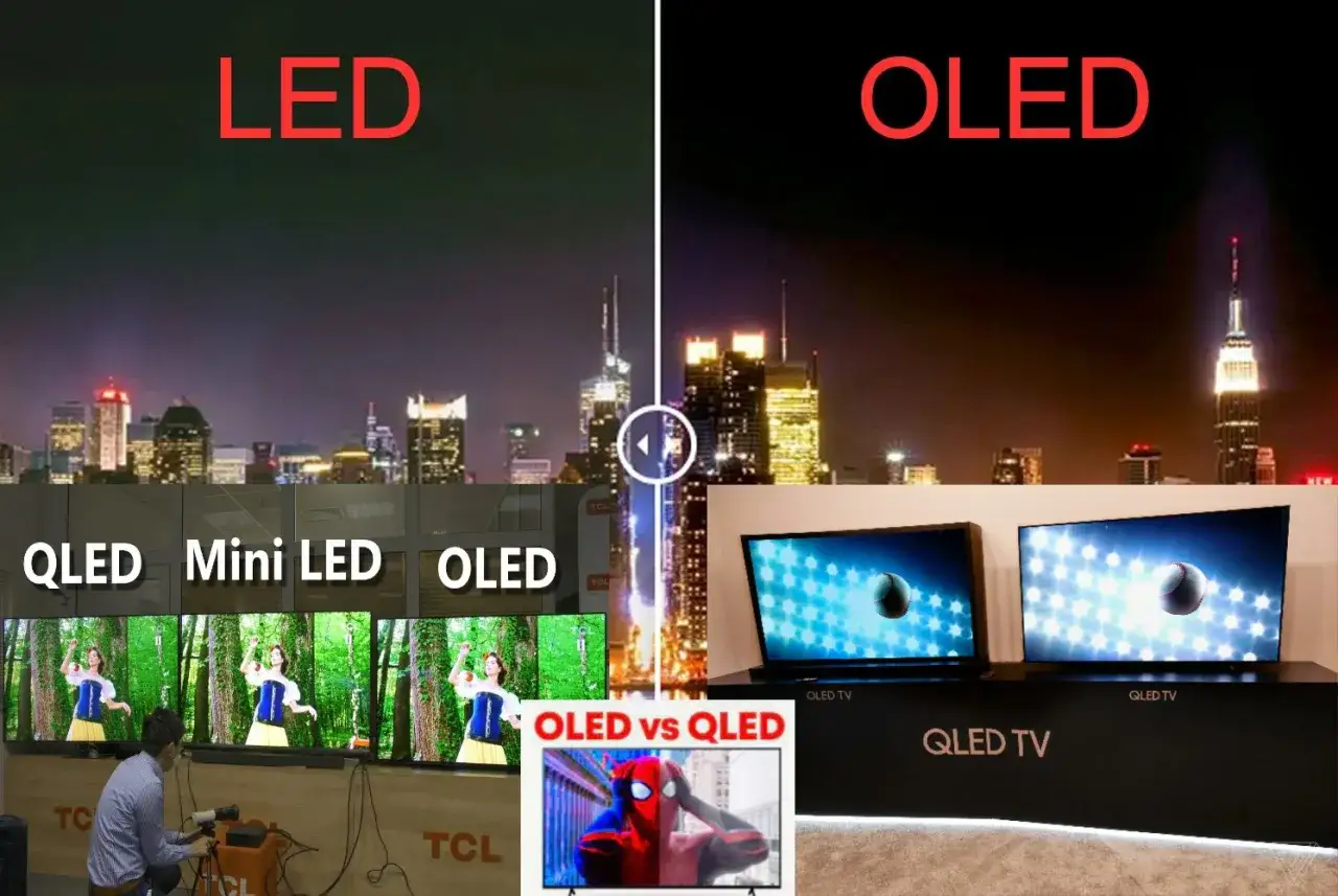 por&oacute;wnanie matryc OLED QLED Mini LED