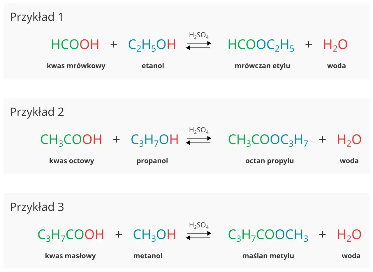 reakcja estryfikacji schemat