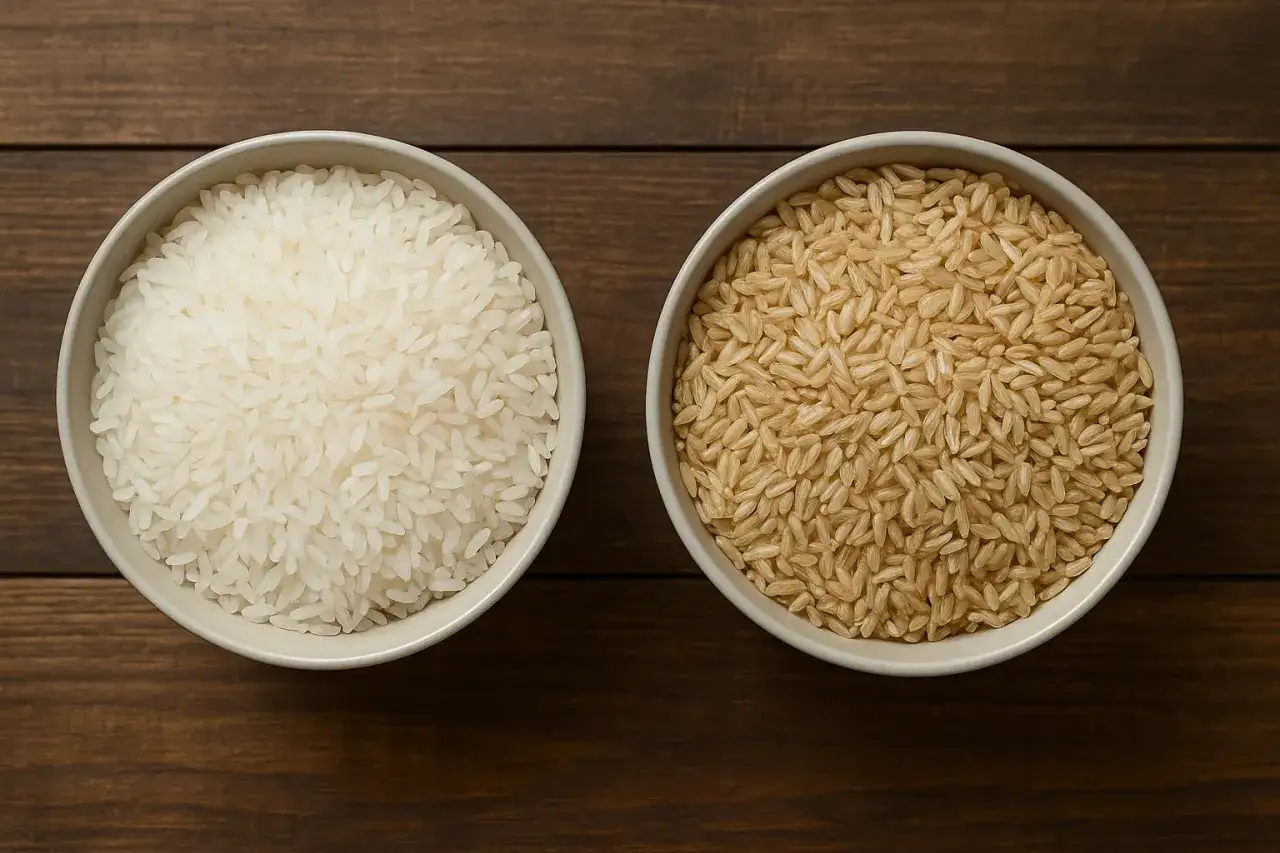 Ryż na tle p&oacute;l ryżowych