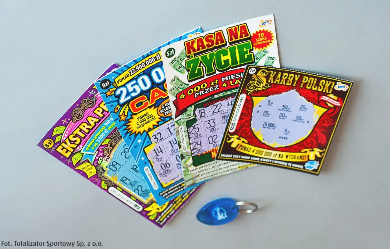 Zdrapki Lotto i niebieski breloczek. Dowiedz się, gdzie można odebrać wygraną ze zdrapki lotto, sprawdzając informacje na kuponach.