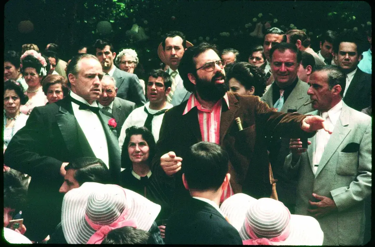 Francis Ford Coppola na planie Ojca Chrzestnego