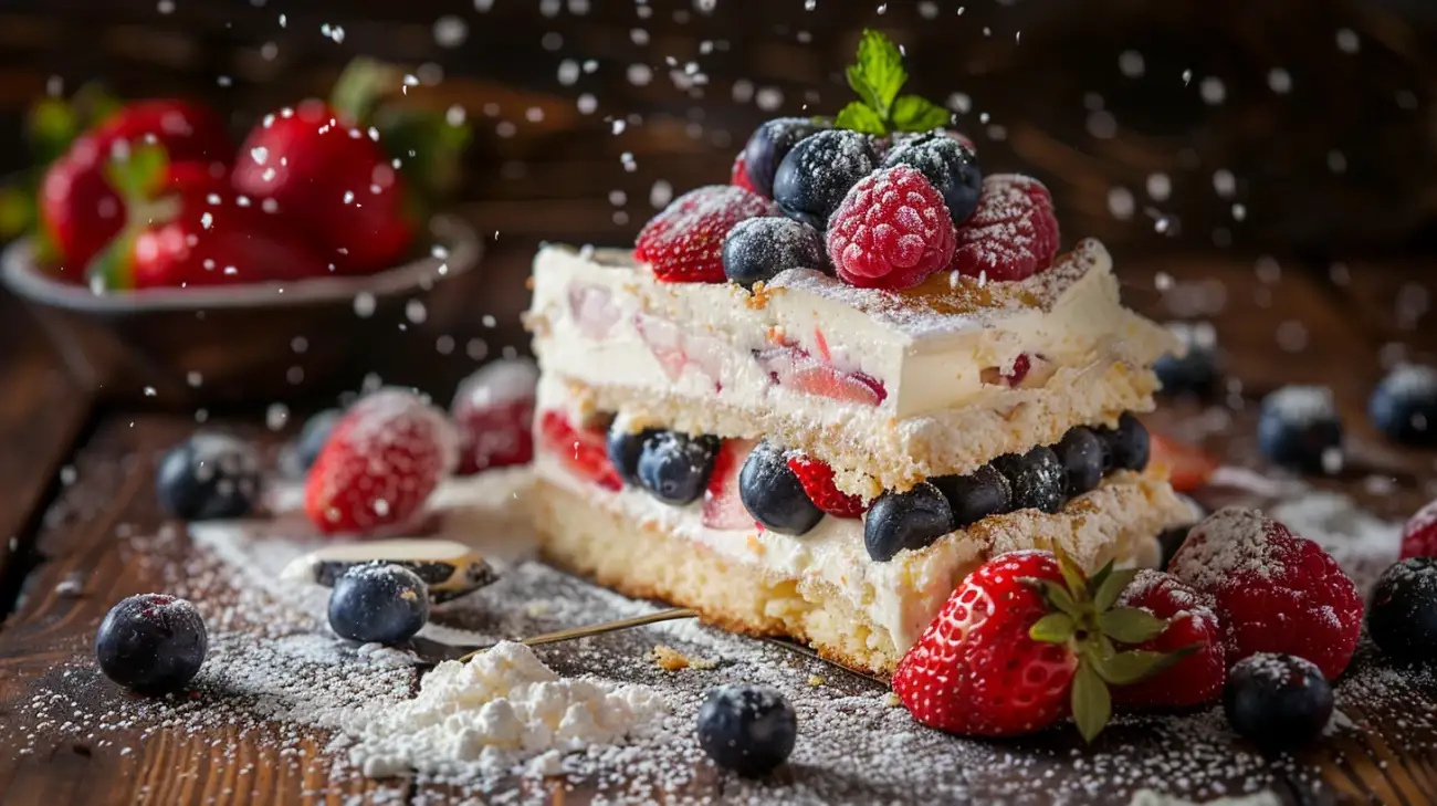 Zdjęcie Ciasto francuskie z serkiem i owocami: Szybki i wydajny deser