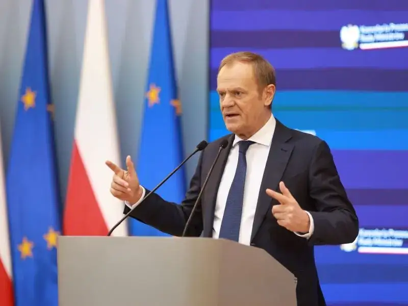 Donald Tusk na konferencji prasowej KPRM