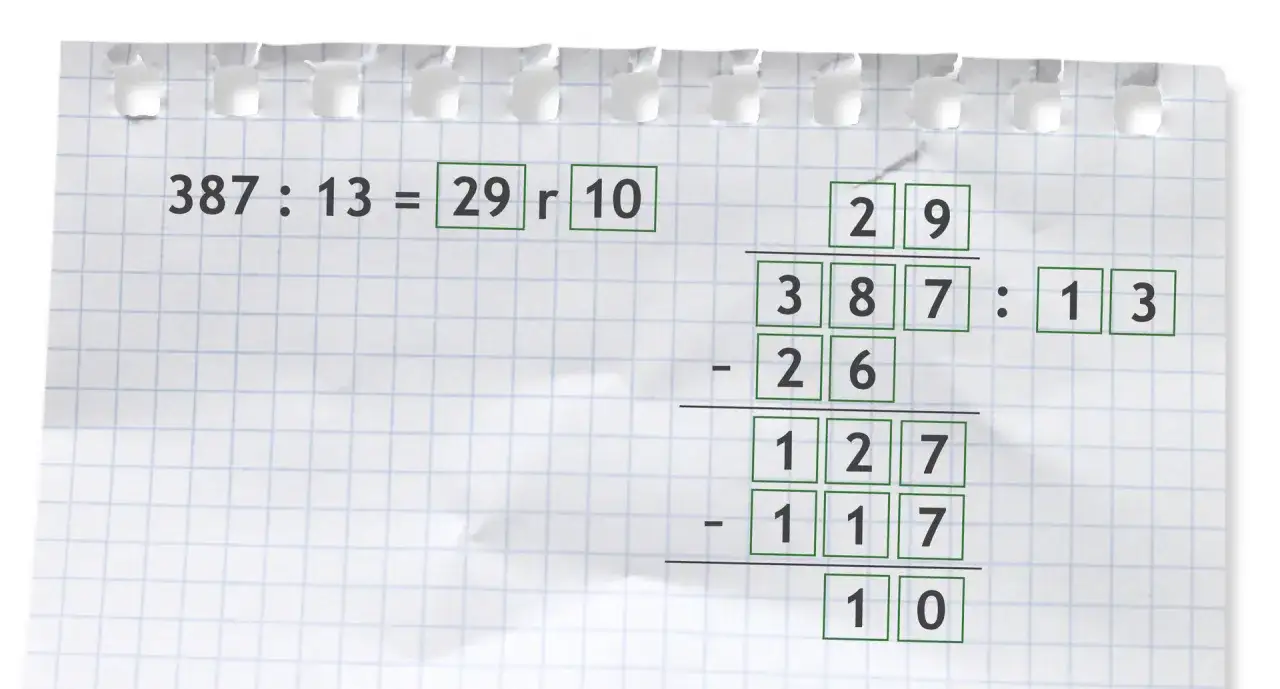 dzielenie pisemne pod kreską z przecinkiem ogólny schemat