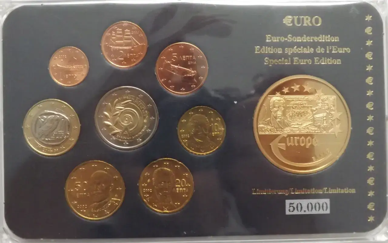 Euro banknoty i monety Grecja