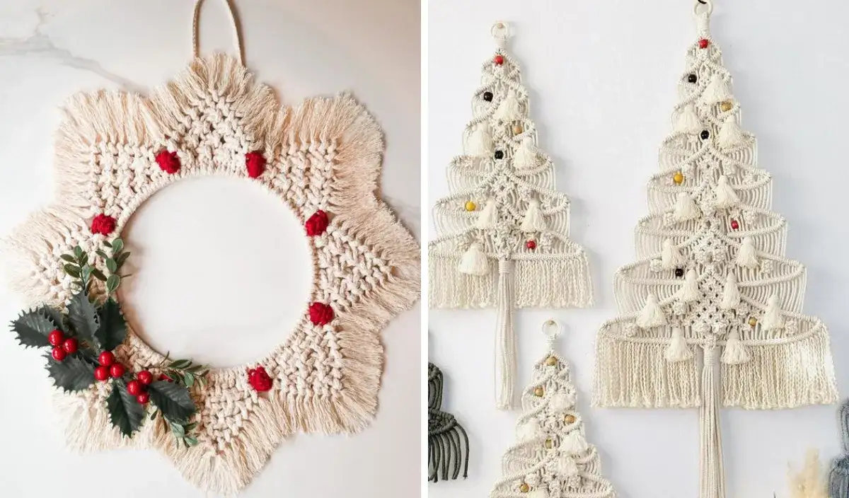 makramowe ozdoby choinkowe inspiracje