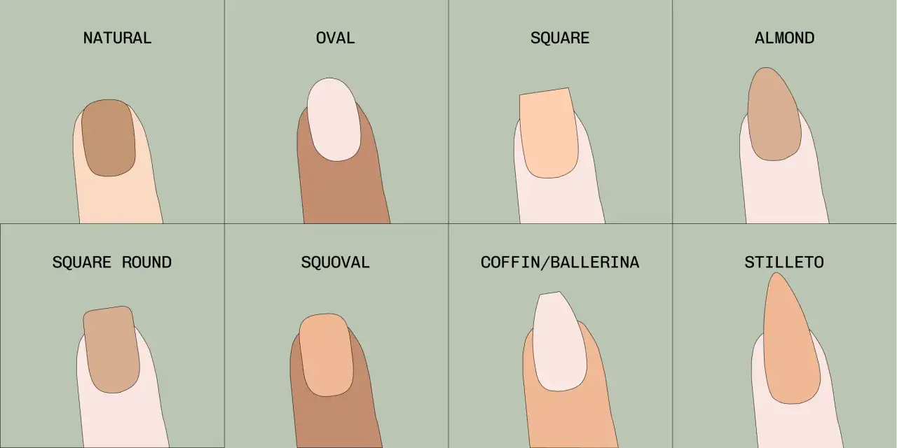 Osiem kształt&oacute;w paznokci: naturalny, owalny, kwadratowy, migdałowy, kwadratowo-okrągły, squoval, coffin/ballerina, szpiczasty. Jaki kształt paznokci do kr&oacute;tkich palc&oacute;w?