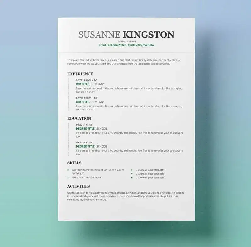 szablony CV w Microsoft Word