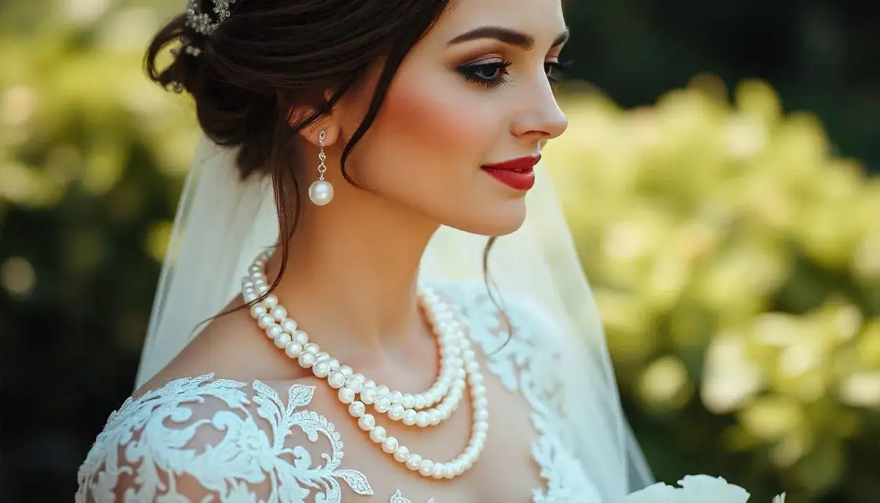 Perły do sukni ślubnej ecru