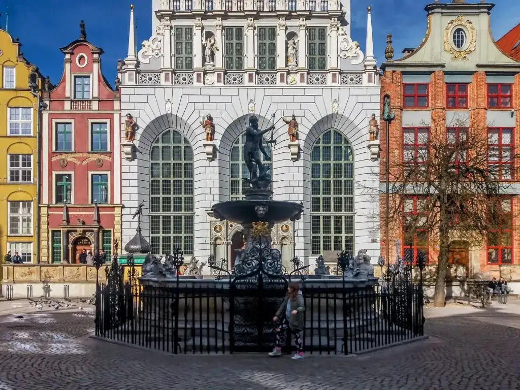 Gdańsk Droga Kr&oacute;lewska Długi Targ Fontanna Neptuna