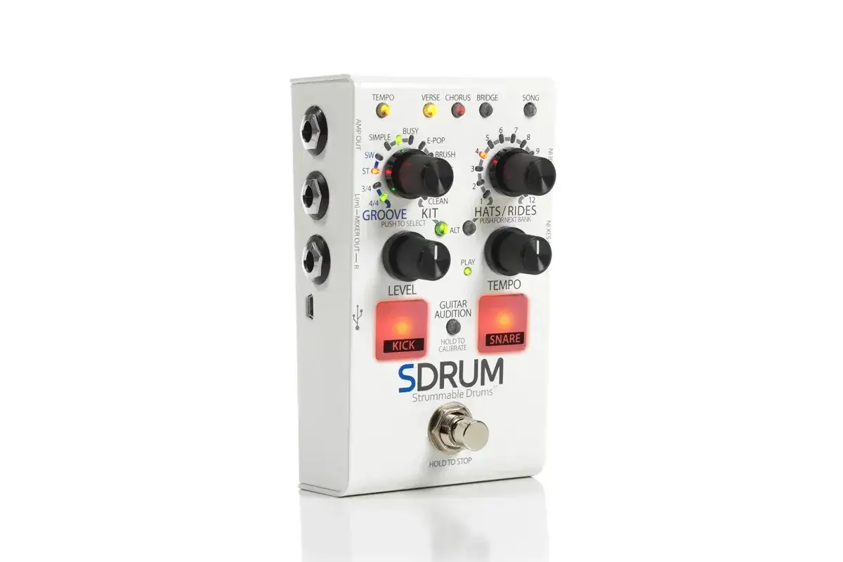 SDRUM - automat perkusyjny dla gitarzysty. Twórz rytmy, miksuj dźwięki i nagrywaj swoje utwory.