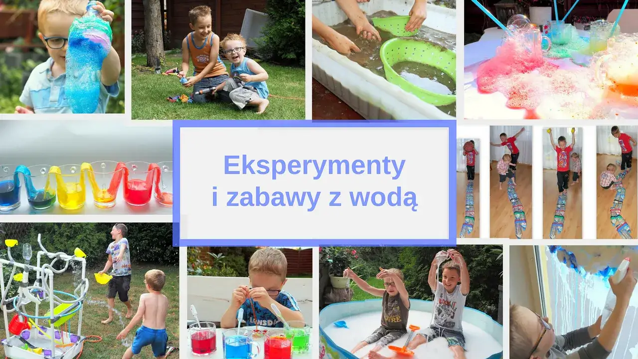 dzieci bawiące się wodą eksperymenty