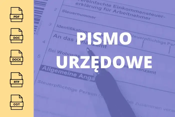 Wz&oacute;r formalnego pisma urzędowego lub checklisty
