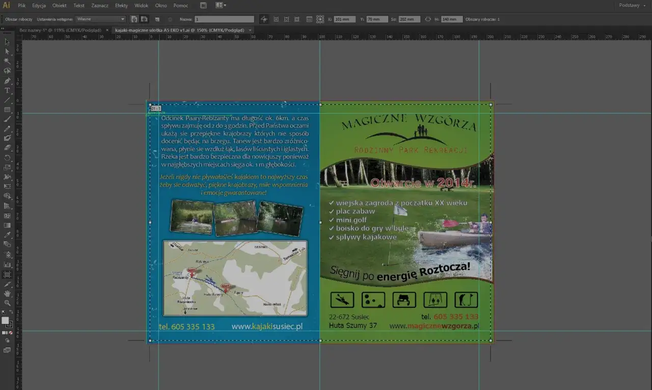 Rzeki w tekście Photoshop przykład