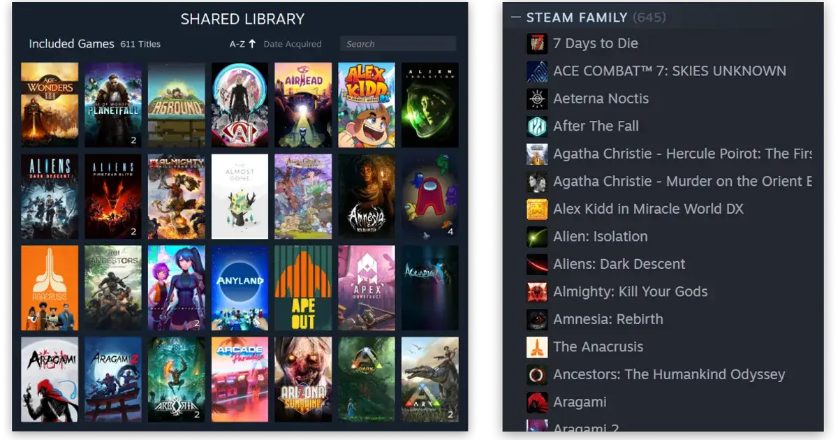 Steam Families setup screenshot