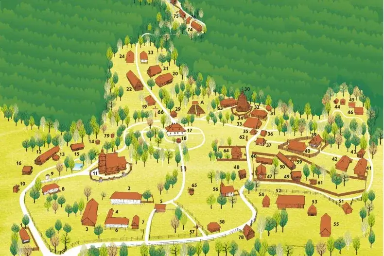 Sądecki Park Etnograficzny mapa lub widok ogólny