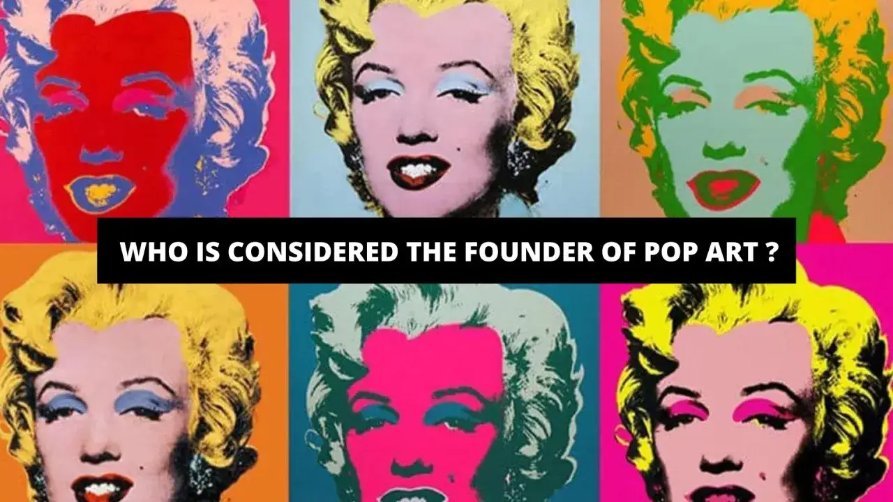 Sześć kolorowych portret&oacute;w Marilyn Monroe w stylu pop art. Czarny pas z napisem 