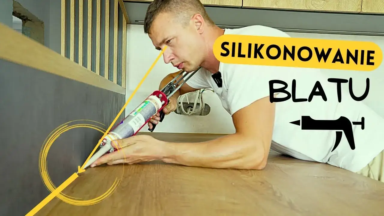 prawidłowo zaaplikowany silikon przy blacie kuchennym