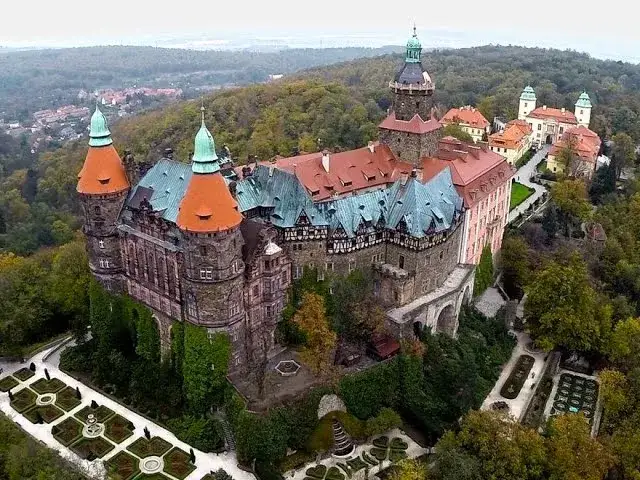 Zamek Książ z lotu ptaka