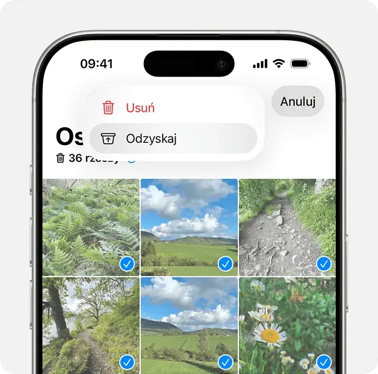 iPhone album ostatnio usunięte