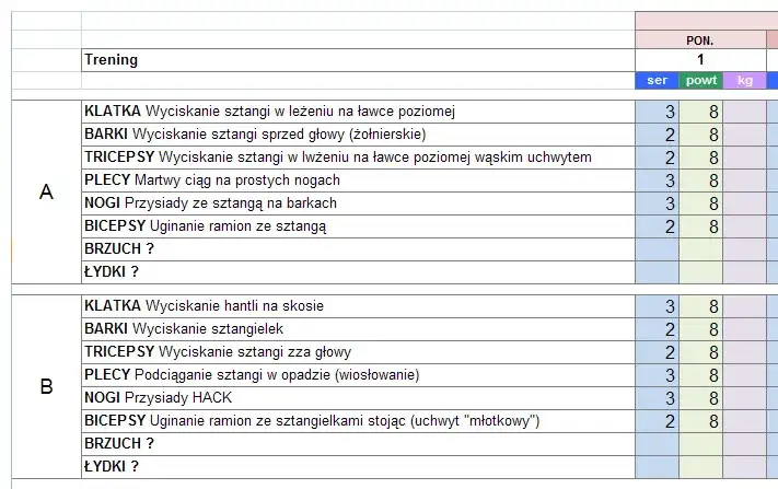 plan treningowy fbw ppl hybrydowy