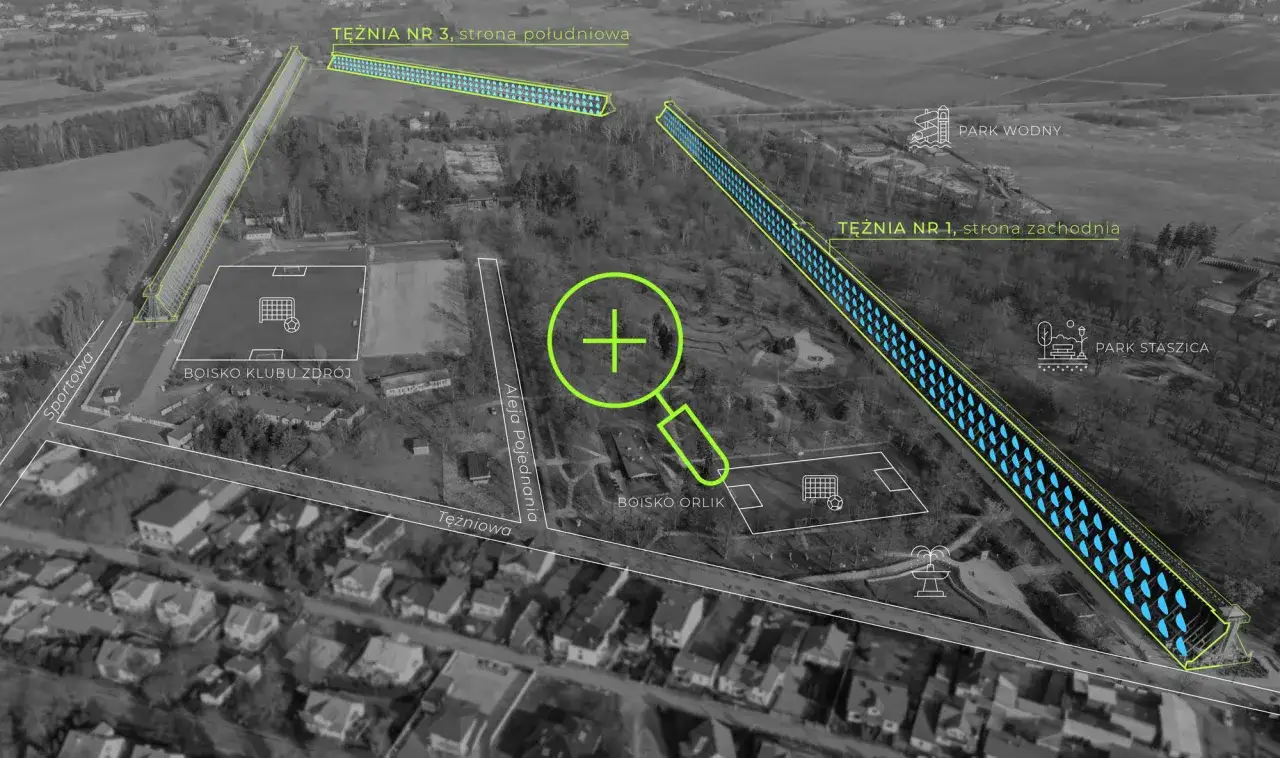 Tężnie nr 1 i 3 to miejsca, gdzie jest najwięcej jodu w Polsce. Obok boiska i parku wodnego.