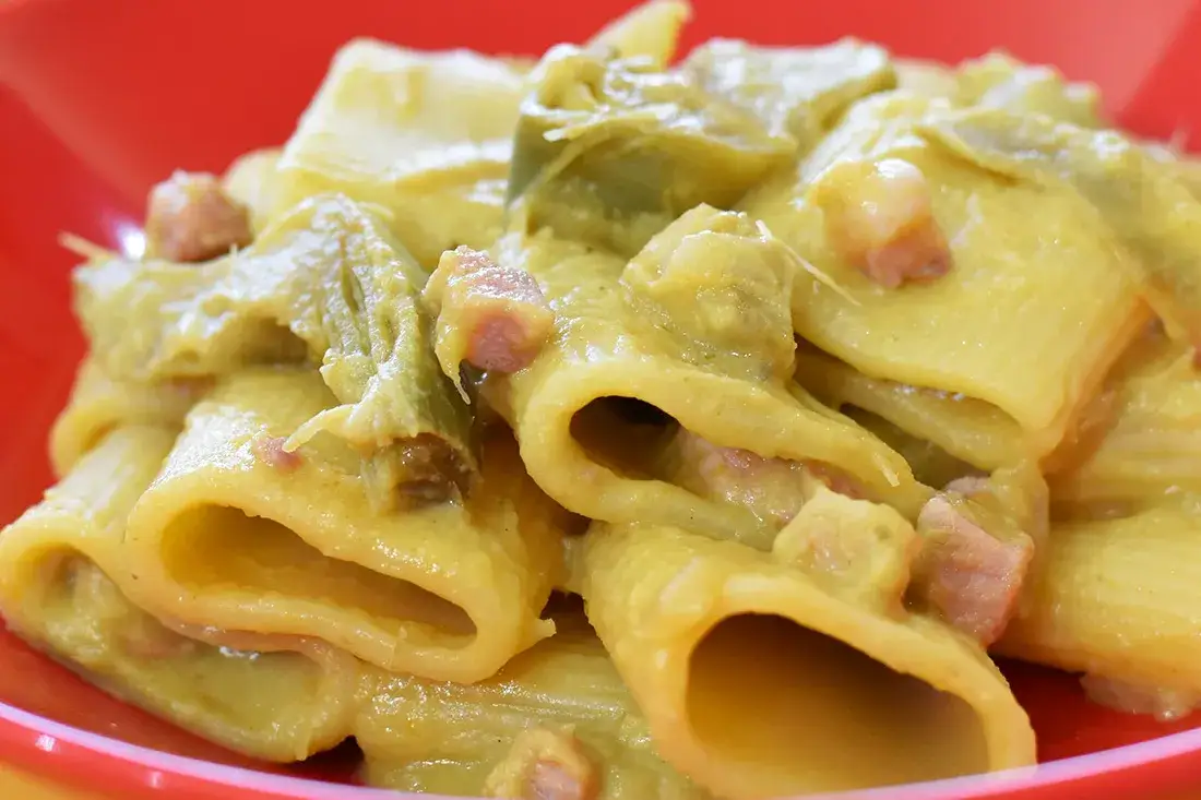 Varianti pasta carciofi cremosa pancetta