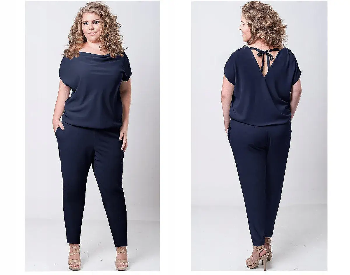 Elegancki kombinezon plus size na wesele